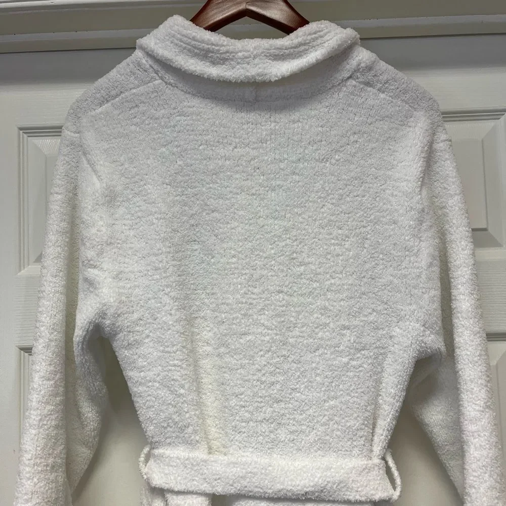 Nordstrom White Soft Cozy Belted Robe sz S EUC